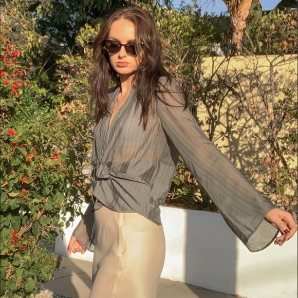 Stone Cold Fox Tops - NEW Stone Cold Fox Medici Tie Front Blouse Silk